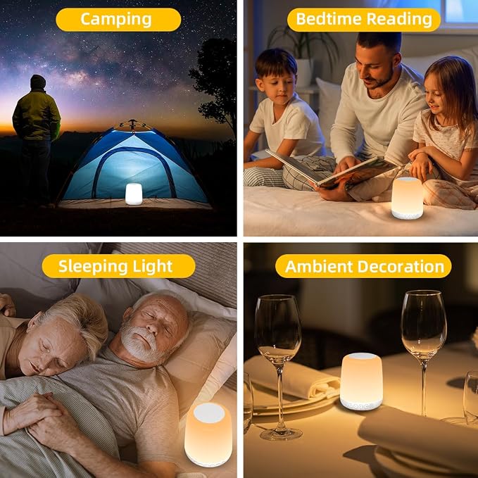 Night Light LED Touch Night Dimmable with 20 Levels of Brightness 4 Timers Rechargeable Battery for Bedroom Baby Nursery Living Room Home for Kids and Adult Breastfeeding Sleep Aid White