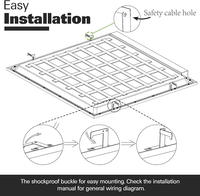 hykolity 2x4 LED Flat Panel Light,Back-Lit Dimmable,Drop Ceiling,6 Pack | 30/40/50W Selectable 0-10V Dimmable 5000K 6500LM Recessed Lights for Office Classroom Hospital Garage Replaces 3-Lamp F32T8