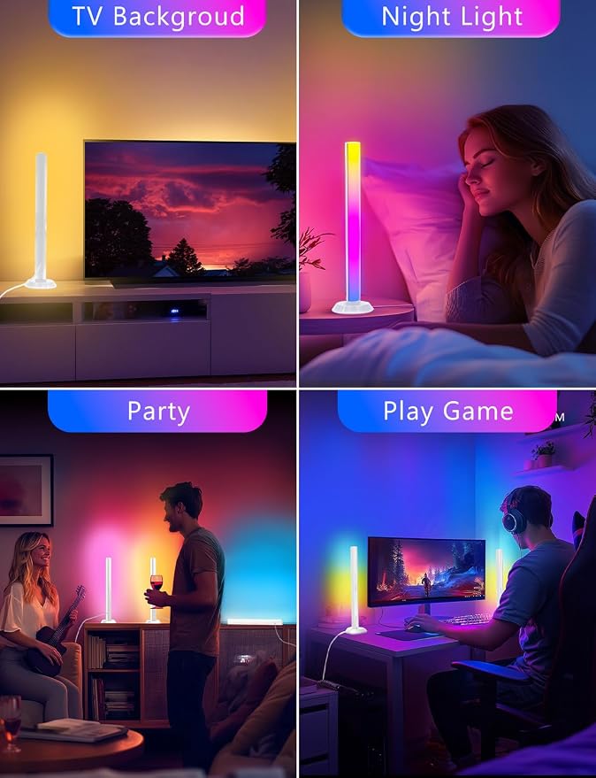 DAYBETTER Smart LED Light Bar,RGBICWW TV Lights for Living Room,Gaming Desk | Remote and App Control,Color Changing,Timing,TV Backlights with Scene and Music Modes,Multiple Placement Options,White