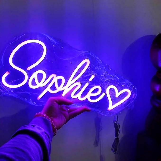 OPBYWE Custom Neon Signs, Personalized Large LED Neon Light Signs for Wall Decor, Customizable Name Logo for Wedding, Business, Bedroom & Birthday, Ready to Hang