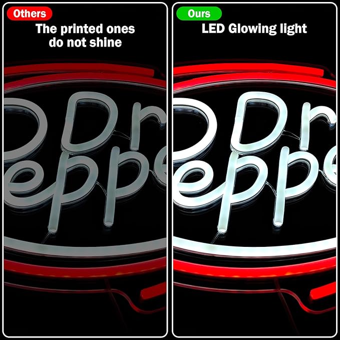 Pepper Neon Sign Dimmable Led Pepper Light for Wall Decor, Soda Decor Neon Signs for Business Man Cave, Bar, Shop, Bedroom, Pepper Gifts for Christmas, Birthday