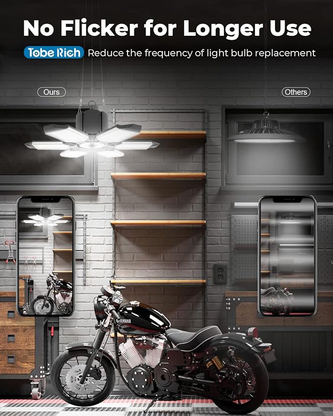 toberich 4 Pack Plug in Garage Light with Pull String 18000LM Shop Lights | 6500K Daylight, Linkable, 9.84FT Power Cable, Work Lights for Garage Workshop Utility Room