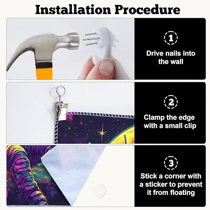 BVBOX Blacklight Space Astronaut Tapestry UV Reactive Galaxy Planet Glow in Dark Tapestries Black Light Poster Neon Wall Hanging Art for bedroom Living Room (Astronaut & Moon-1M)