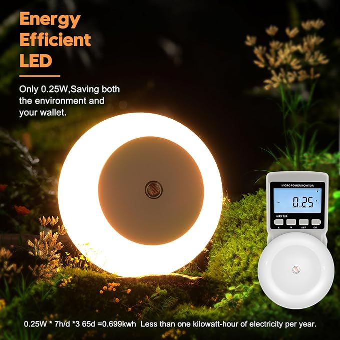 fesnne Night Light, Night Lights Plug into Wall, Dusk to Dawn Sensor Warm White Led Night Light 0.5W, 2 Pack Nightlight for Adults, Bedroom, Bathroom, Hallway, Kitchen