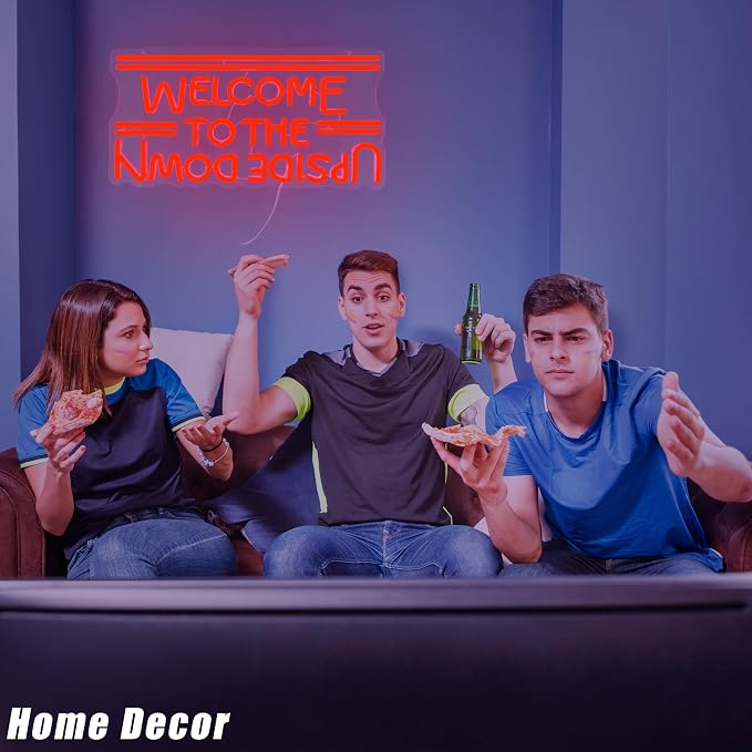 Welcome To The Upside Down Neon Sign Dimmable Neon Lights for Wall Décor USB Powered LED sign for Bedroom Game Room Man Cave Great Gift for Birthday christmas etc;(16.4 * 8.3 inches)