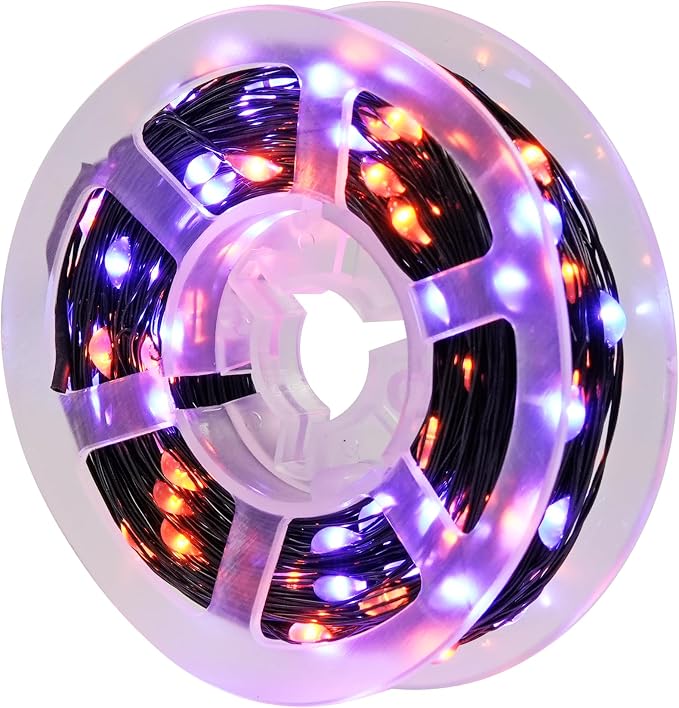 JMEXSUSS VFairy Lights Plug in Christmas Lights Orange Purple