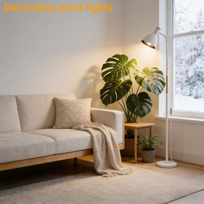 Plant Light for Indoor Plants, Full Spectrum 75" Standing Grow Light for Tall Indoor Trees, Grow Lamp for 20W 98 CRI LED Bulb, Auto 4/8/12H Timer & Flexible Gooseneck for Middle to Large Plants