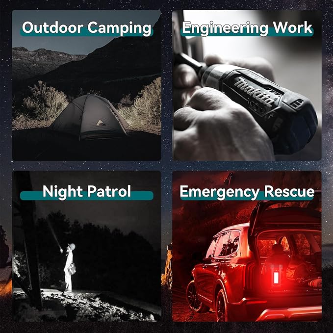 SUNREI 2000LM Rechargeable LED Flashlight, 18000mAh Camping Lantern | IP67 Waterproof Portable Light with 8 Modes, Ideal Emergency Gear for Home Power Outages, Hurricanes, Camping & Hiking