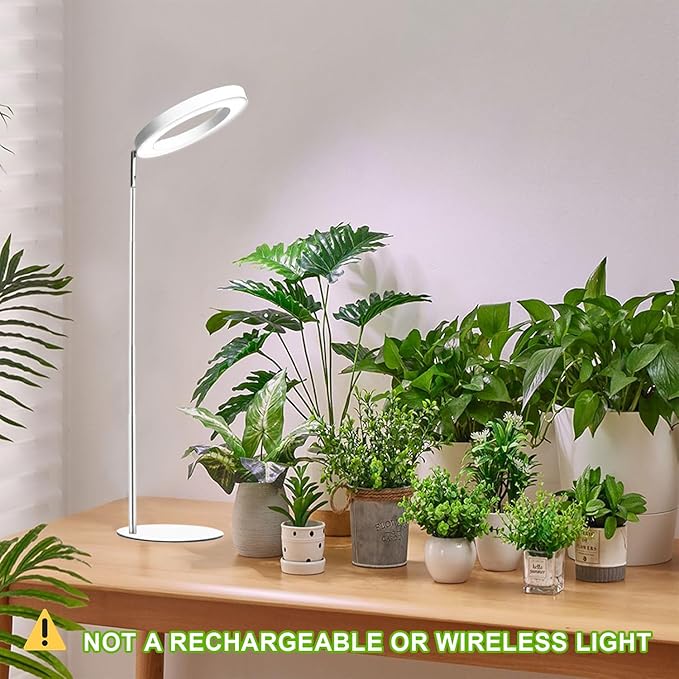Yadoker 72 LEDs Full Spectrum Plant Grow Light for Indoor Plants,Height Adjustable, 6.3" Aluminum Housing,Automatic Timer with 8/12/16 Hours,10-Level Brightness,Ideal for Small and Medium Plant Grow