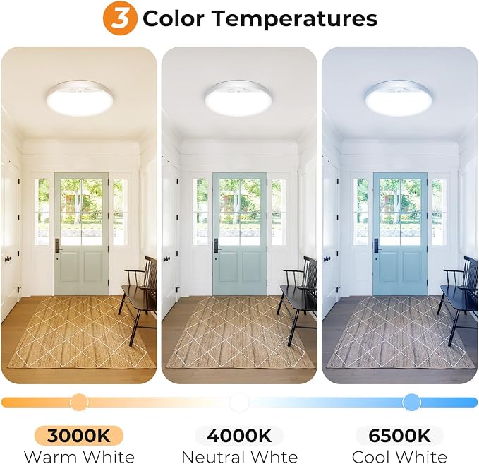 slochi 4 Pack Motion Sensor Light Indoor Wired, 5000K Closet Lights Motion Sensored, 15W 1500LM 7 Inch LED Ceiling Light Fixture for Pantry Hallway Stairwell Porch, White