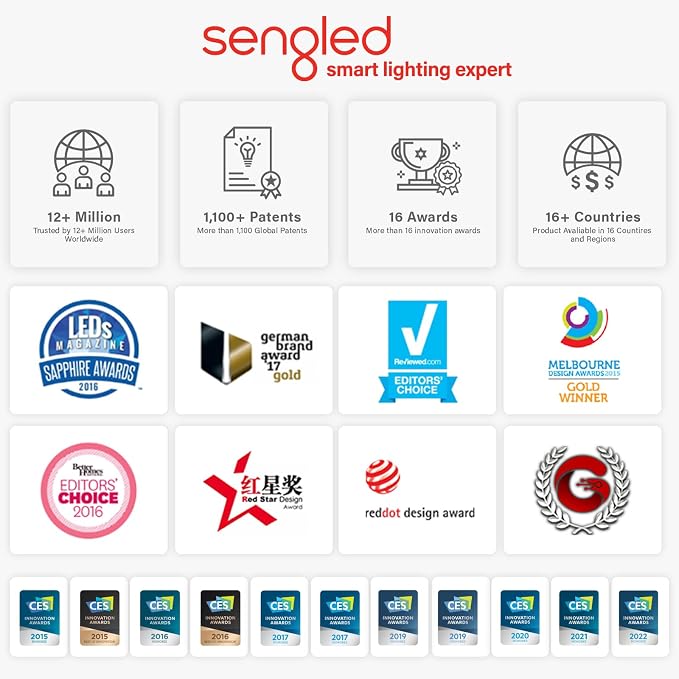 Sengled Smart Light Bulb, E12 Smart Bulb, S1 Auto Pairing with Alexa Devices, Candelabra Light Bulbs, Smart Chandelier Light Bulbs that Work with Alexa, 45W Equivalent, Warm Light Bulbs, 4-Pack