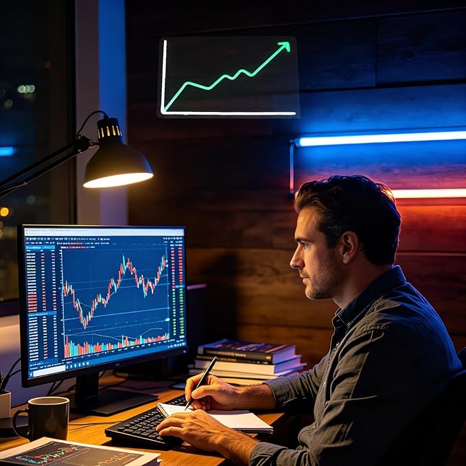 Stock Market Trend Neon Sign Day Trading Line Chart Neon Light LED Neon Sign for Wall Decor LED Neon Light for Trading Room Bar Man Cave Wall Art Finance Day Trading Accessories Gift
