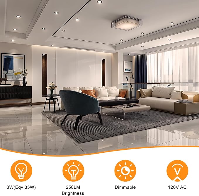 2 Inch LED Recessed Lighting, Dimmable Downlight 3W (35W Halogen Equivalent), CRI80+, 4000K Natural White Ceiling Light with LED Driver, Canless Recessed Light (10 Pack)