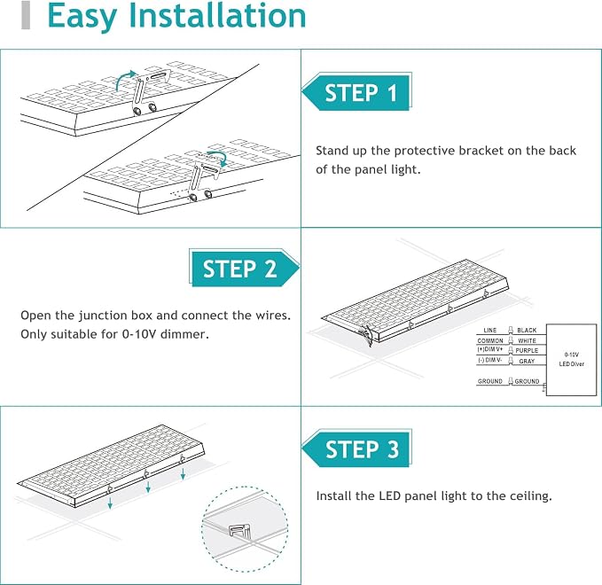 24-Pack 2x4 LED Flat Panel Light Drop Ceiling Fixture, 3CCT Selectable (3000K/4000K/5000K) & 50W 40W 30W Switchable, 0-10V Dimmable, 100-277Vac, ETL & DLC