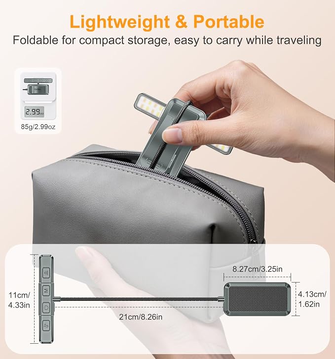Gritin 2026 Gen 2 Book Light for Reading- 32 Eye Caring Full Spectrum LED | 5 Colors & 5 Brightness, Adjustable Wide/Narrow Beam, Upgrade 1500mAh Long-Lasting Rechargeable Clip on Light-Sea Blue
