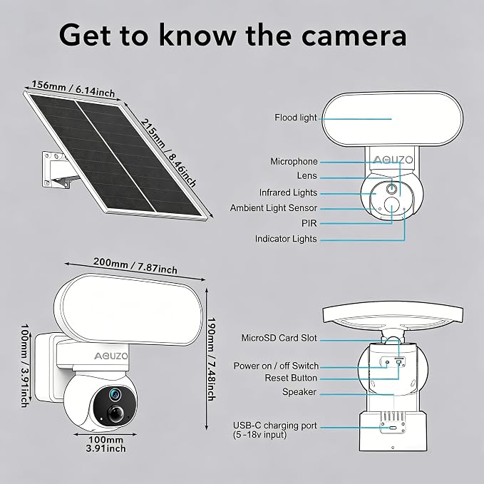 Solar Security Camera Wireless, 1500LM Floodlight & 2K PTZ | Color Night Vision, 64GB SD Included, 2.4G WiFi, Solar+Battery, AI Human Detection, 2-Way Audio, Siren Alarm, IP65 Waterproof