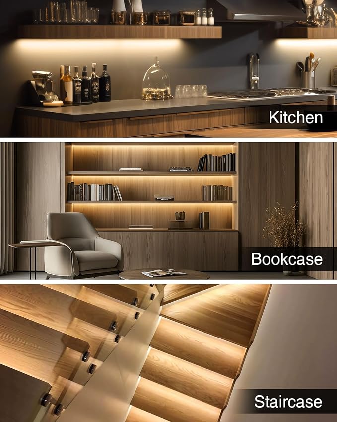 Aclorol USB COB LED Strip Lights 3.28FT/1M Warm White 3000K Dimmable for TV | 2 Pack Short LED Strip Lights, Flexible and Cuttable, for Bedroom Wardrobe Kitchen Cupboard Staircase Home DIY Lighting