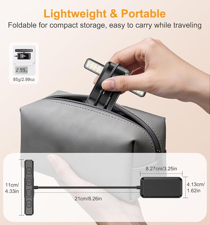 Gritin 2026 Gen 2 Book Light for Reading- 32 Eye Caring Full Spectrum LED | 5 Colors & 5 Brightness, Adjustable Wide/Narrow Beam, Upgrade 1500mAh Long-Lasting Rechargeable Clip on Light for Book Lovers