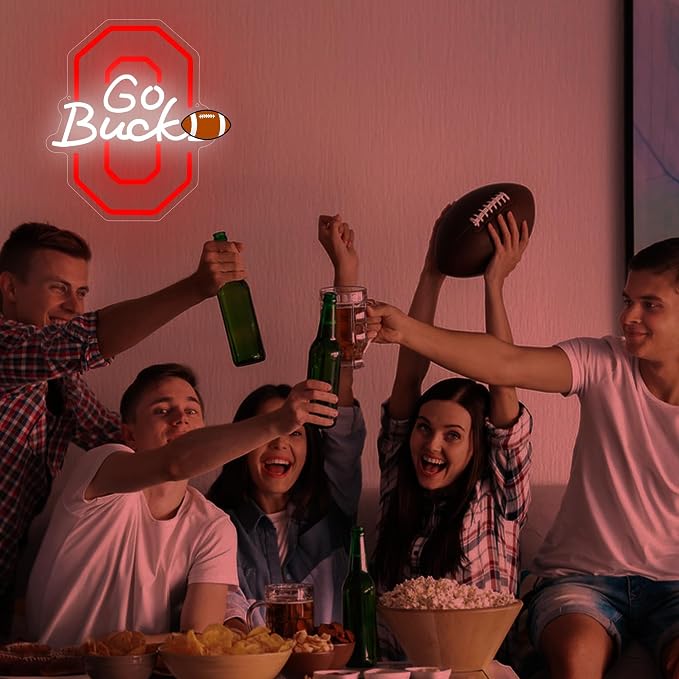 University Neon Sign for Wall Decor Football Neon Light for Man Cave | Dimmable University Led Sign for Fans, Bedroom, Dorm, Game Room,Bar Party Decor, Birthday Gifts for Men 13.7*11.6In