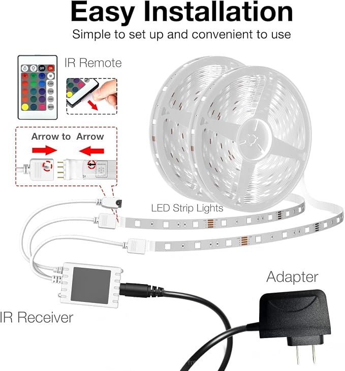 DAYBETTER Smart WiFi Led Lights, Phone App Controlled, Compatible with Alexa and Google Assistant, Timer Schedule, RGB Strip Color Changing Décor for Bedroom Party Kitchen, 25ft