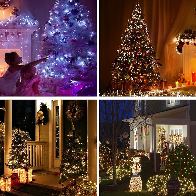 osteplus Fairy Lights Battery Operated String Lights Color Changing 2 Pack | 16.4FT Twinkle Lights with remote USB Plug or Battery Powered, Outdoor Christmas Decorations for Bedroom Wedding Party Indoor