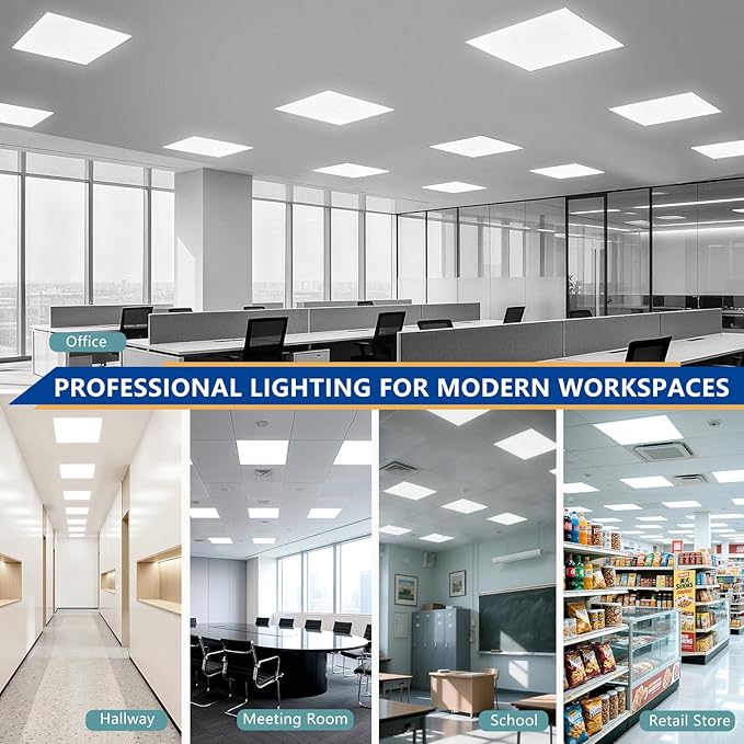 30 Pack 2x2 Backlit LED Panel Light,5 Wattage 20W/25W/30W/35W/40W-Up to 6000Lumens,4 CCT Tunable 3000K/3500K/4000K/5000K,ETL&DLC Certified for Office Commercial Drop Ceiling