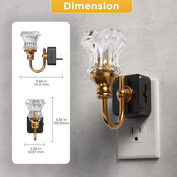 L LOHAS LED Night Lights Plug into Wall, 3000K Soft White | Floral Night Lights with Dusk to Dawn Sensor, 0-100lm Adjustable Brightness, for Hallway Bedroom Stairway