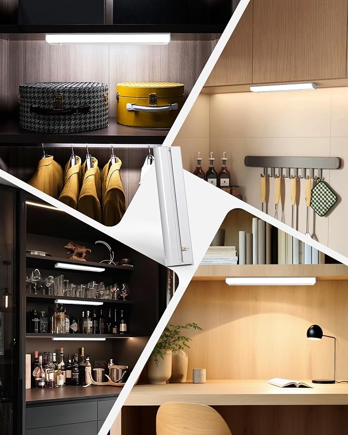 24‘’ Hardwired Under Cabinet Lighting, 3 Color Settings - 2700K/4000K/5000K | Warm White, Cool White, and Daylight Under Cabinet Lighting, 16W 1400LM Dimmable Under Counter Lights for Kitchen, CRI>97