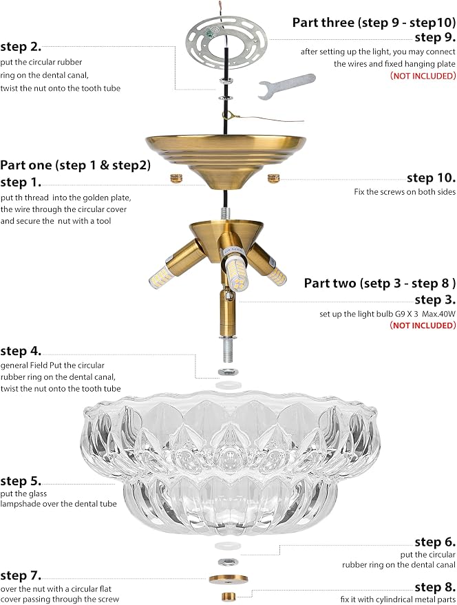 Semi Flush Mount Ceiling Light,11IN 3-Bulb Clear Glass | Vintage Gold Hallway Lights Fixture, Globe Close to Ceiling Light for Bathroom, Hallway, Dining Room,Bulb Not Included