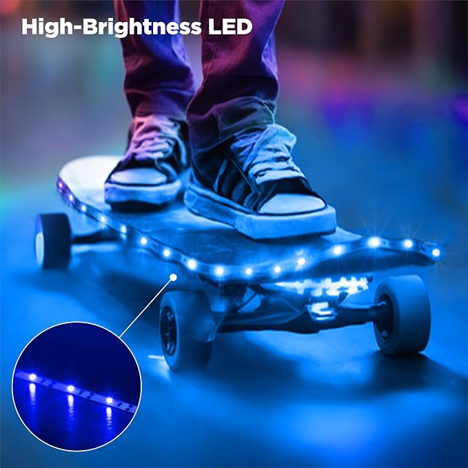 Battery Operated LED Strip Lights 2X 3.33ft Flexible Blue LED Light Strip for Bedroom Room Decor, Battery Powered Lighting for Cabinet Shelf Closet TV Backlight