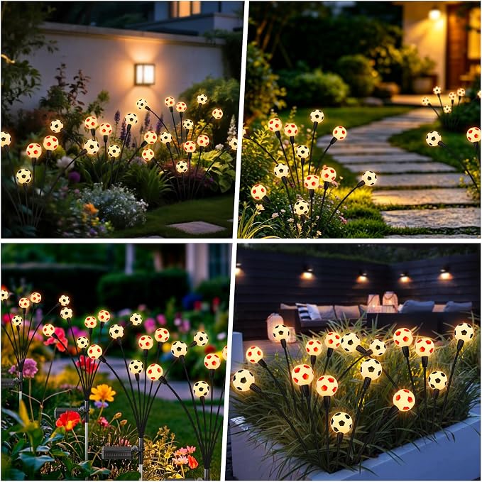 ASMAD Solar Lights Outdoor Waterproof 8 Pack,Soccer Ball Light,Garden Decor | Solar Garden Lights for Outdoor Decor, Patio Decor, Backyard Decor, Outdoor lights, Gifts for Women, Gifts for Men