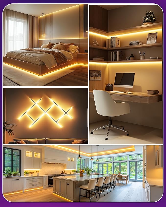 HitLights LED Light Strip Connector, 8mm Single Color 3528 - 6 Inch Any Angle Strip to Strip, 12 Pack