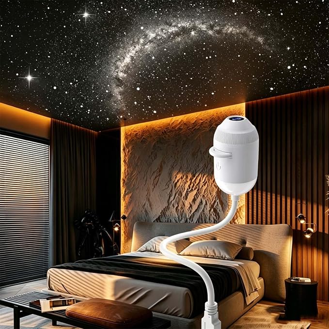 2026 UpgradedHD Smart Dynamic 5D Holographic Night Light Projector, 2-in-1 Galaxy Projector Night Light, USB Star Projector, 360° Adjustable Hd Galaxy and Ocean Projector for Bedroom Ceiling(3 Films)