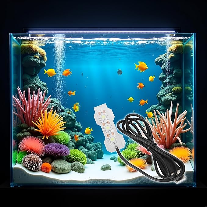 Jowxsx Blue Light Small Aquarium Led Light, Multicolor Led Fish Tank Light for Freshwater Plants Aquarium Accessories