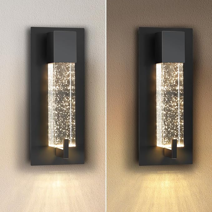 WOSHITU LED Wall Sconce Light: 11 Inch Black Modern Sconces Wall Lighting 3000K Dimmable Crystal Wall Lamps Indoor Bathroom Sconce Wall Mount Light Fixtures for Living Room/Bedroom/Hallway