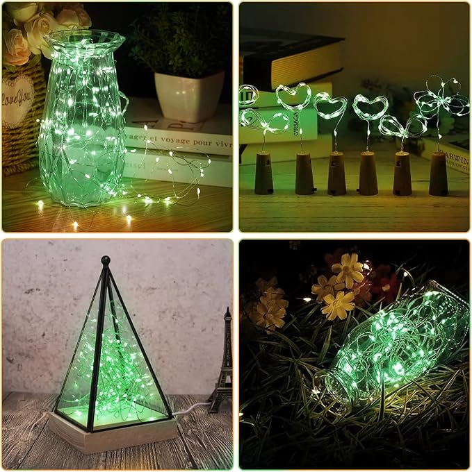 Bexdir 12 Pack Fairy Lights Battery Operated String Lights,7FT 20LED Waterproof Silver Wire Christmas Lights Outdoor,Firefly Mini Lights for Bedroom Party Birthday Wedding Home Decor