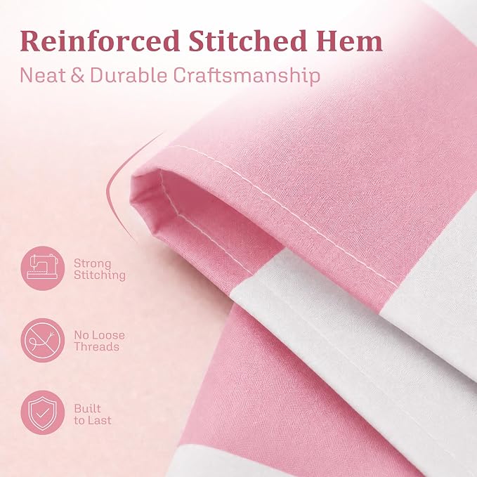 Ohocut Checkered Shower Curtain, Pink Shower Curtains for Bathroom, Cute Retro Checkboard Shower Curtain Vintage Aesthetic, Washable Fabric Bath Curtain 72''x72''
