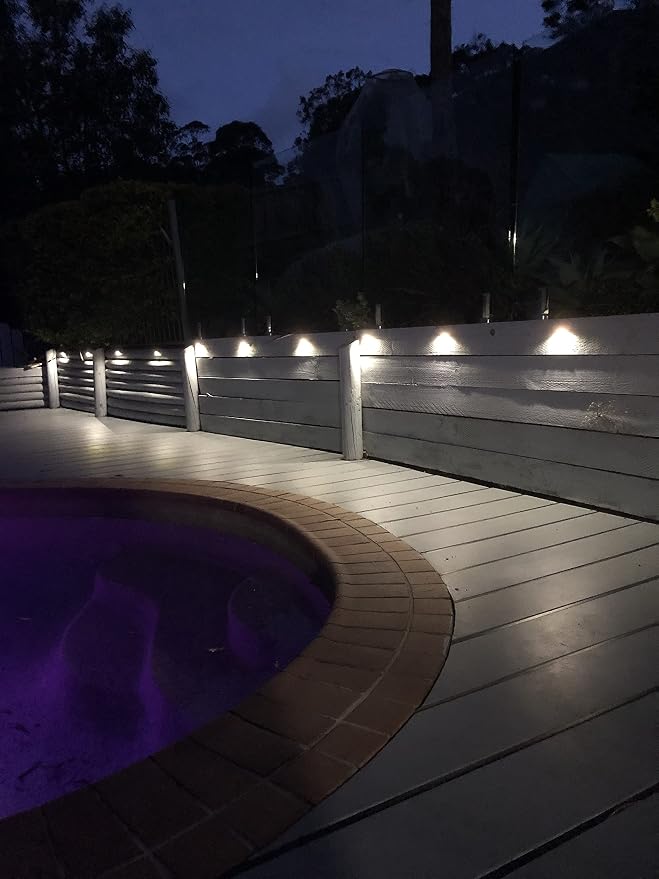 Pack of 6 LED Deck Lights kit Outdoor Garden Yard Decoration Lamp Recessed Landscape Pathway Step Cool White Lighting, Bronze