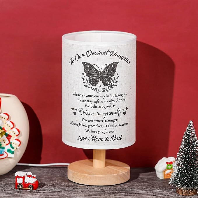 WSYEAR Daughter Gifts from Mom Dad Table Lamp - Best Birthday Gifts for Daughter Wooden Desk Lamp - Christmas Mothers Day Graduation Gifts for Daughter