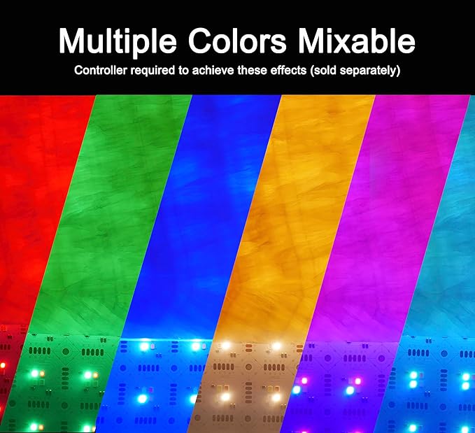 1-Pack LED Backlight Sheet 24V 45W RGBW3000K White, 19.3X9.6 inches Each Unit, Dimmable Flexible LED Panel Sheet for Backlit Translucent Stone/Marble/Onyx/Quartz Countertops Walls