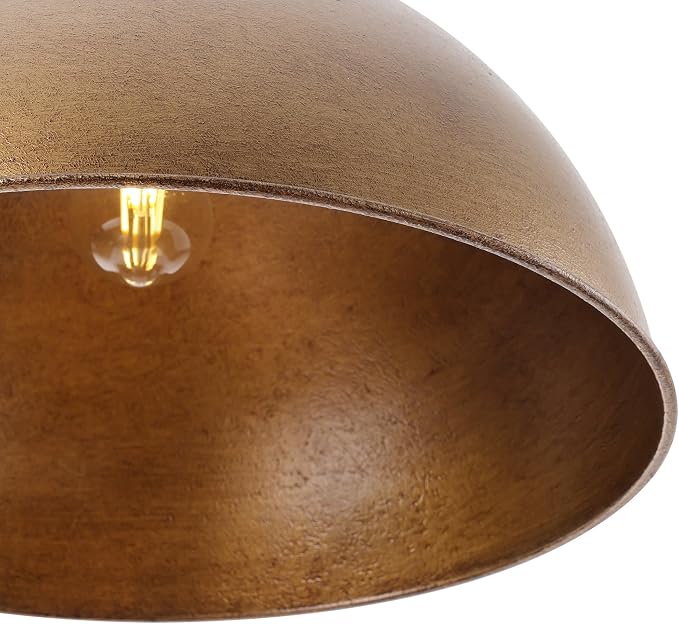 LamQee 18 Inch Antique Brown Large Pendant Light Kitchen Island, Farmhouse Modern Dome Pendant Light Fixtures Ceiling Hanging Lighting Chandelier for Dining Room Over Table, Bar, Hallway, Entryway