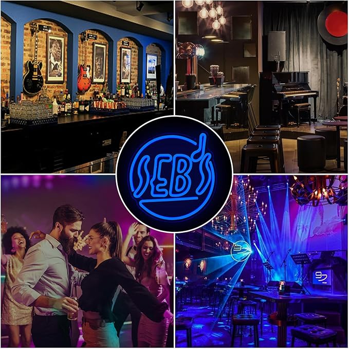 Sebs Neon Sign for Wall Theme Music LED Signs Classic Movie Light Up Sign for Bedroom Jazz Pub Blue LED Signs Wall Decor Christmas Gift for Movie Lovers Music Bar Light Sign