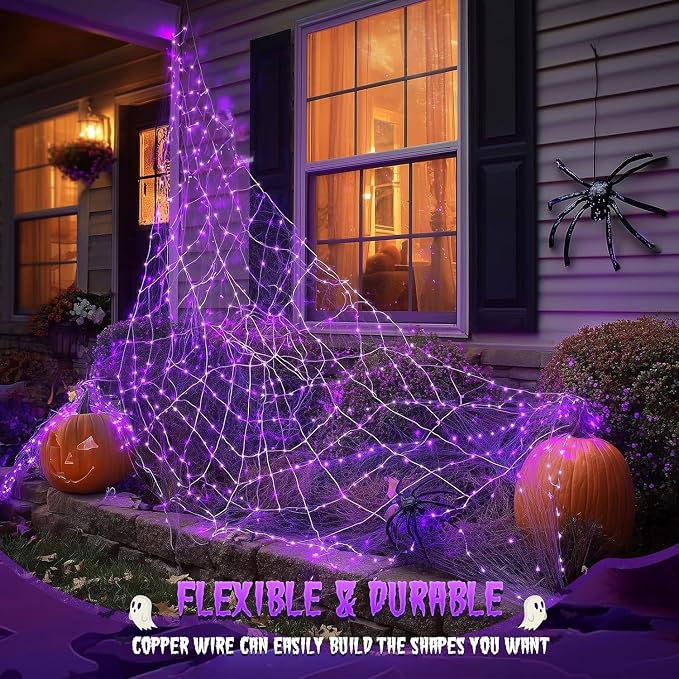 JMEXSUSS USB 100 LED Purple Fairy Lights Plug in | 33Ft, Purple Halloween Lights with Remote, 8 Modes Christmas Lights for Bedroom Tree Indoor Car Decorations