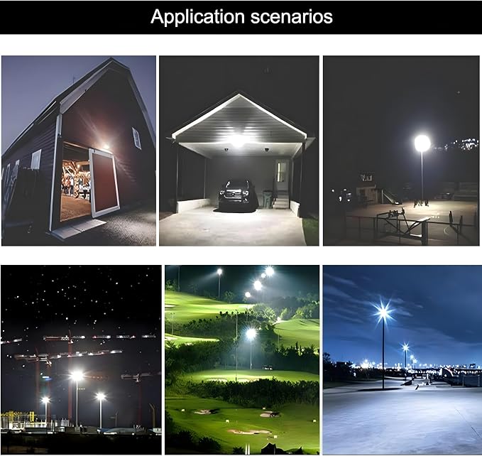 4Pack LED Flood Light Outdoor,100W LED Work Light 11000lmwith 6FT US Plug,IP66 Waterproof Exterior Security Lights,6000K Daylight White Outside Floodlights Slim Design for Playground Yard