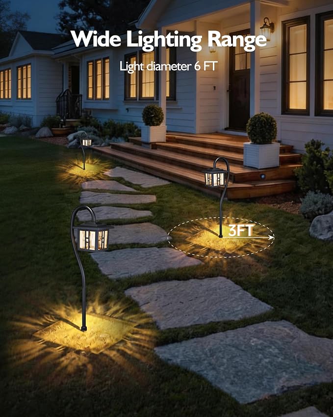 LITFIT Low Voltage Landscape Lighting, 6-Pack LED Pathway Lights Outdoor | 12V 3W 185LM 3000K Black Yard Lights with Connector, Aluminum Wired Landscape Lights for Walkway Garden Path