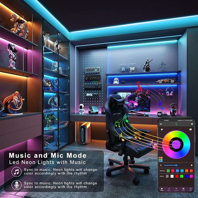 Ledagic Led Lights for Bedroom 250ft (2 Rolls of 125ft), RGB Led Lights | Color Changing Led Strip Lights with 60 Keys Remote and App Control, Music Sync Led Lights for Room Kitchen Party Home Decor