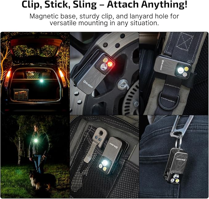 OLIGHT Oclip Pro Rechargeable EDC Clip-on Flashlight, Phantom Squadron | Red Light, 500 Lumens Floodlight, Spotlight, Pocket-Sized, USB-C Charging, Magnetic, for Work, Signaling, Outdoor or Home Use
