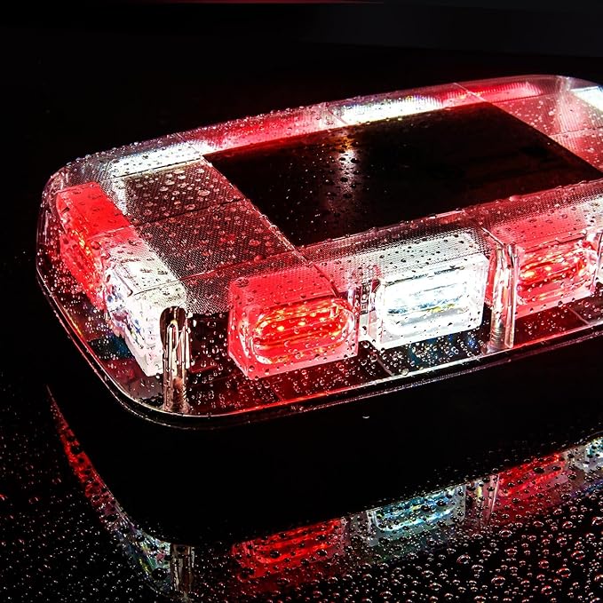 Nilight 12 Inch Roof Top Strobe Lights, 48LED Hazard Light Emergency Safety Warning LED Flashing Light Bar Magnetic Mount, 12V-24V Cars Trucks Tractors Snow Plows Construction