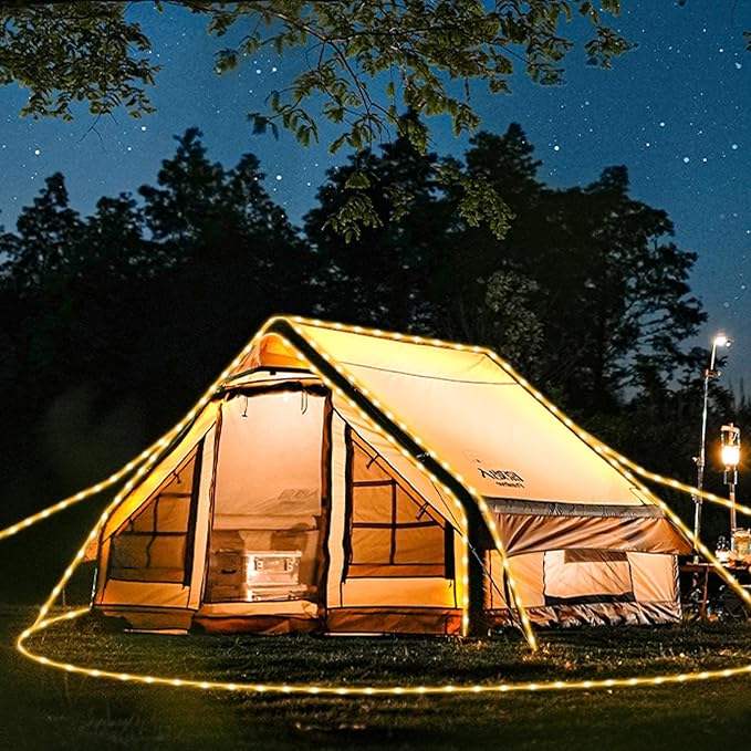 PUHONG (New) Outdoor Rope Lights, 33FT 100LED Tube Lights with 8 Modes, IP65 Waterproof Fairy String Lights for Garden Porch Yard Home Wedding Vacation Party New Year Holiday Decoration - Warm White