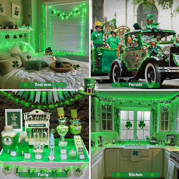 JMEXSUSS 2 Pack Green Halloween Fairy Lights Battery Operated with Remote | Total 200 LED 66ft Twinkle String Lights, 8 Modes, Waterproof, Halloween Lights for Wreath Mantle Tree Indoor Outdoor Decor